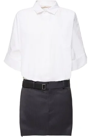 SACAI Doeskin Mix Mini Dress