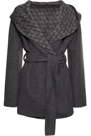 VALENTINO Iconographe Wool Blend Short Coat W/belt