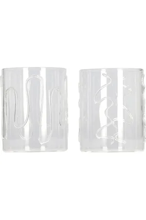 Ferm Living Set Of 2 Tall Doodle Glasses