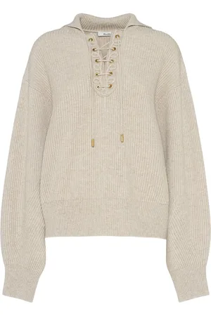 Max Mara Eccelso Ribbed Knit Lace-up Sweater
