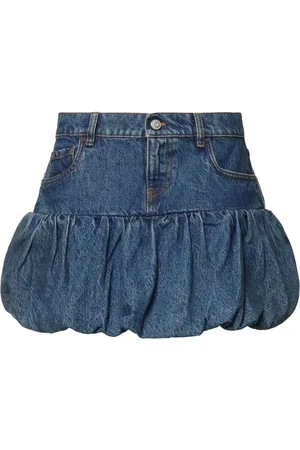 COPERNI Puff Hem Denim Mini Skirt