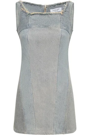 Marine Serre Printed Cotton Denim Mini Dress
