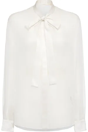 Dolce & Gabbana Silk Chiffon Shirt W/bow