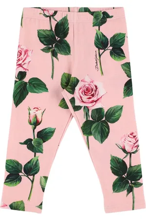 Dolce & Gabbana Printed Cotton Blend Jersey Leggings