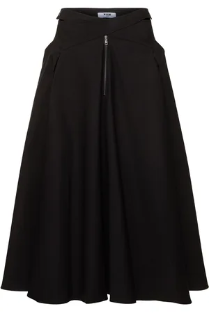 Msgm Stretch Cotton Midi Skirt