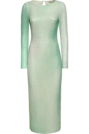 Self-Portrait Embellished Gradient Print Midi Dress