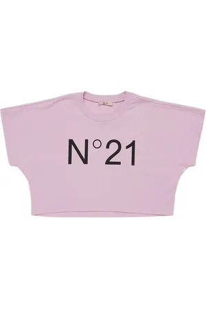 Nº21 Logo Print Jersey Cropped T-shirt