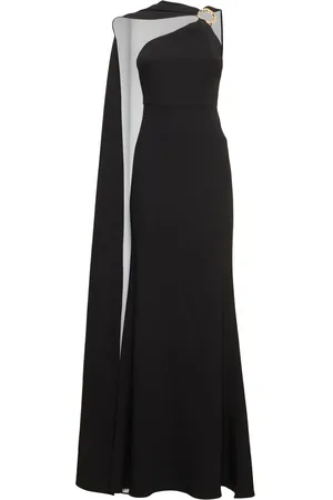 Roland Mouret Embellished Asymmetric Light Cady Gown