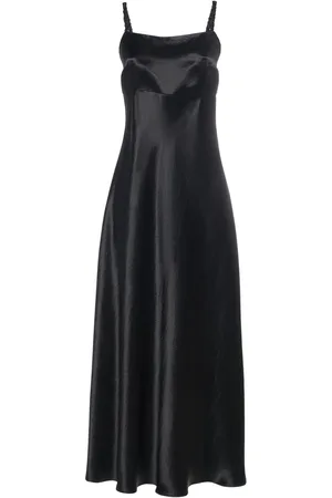 Max Mara Baden Satin Sleeveless Flared Midi Dress