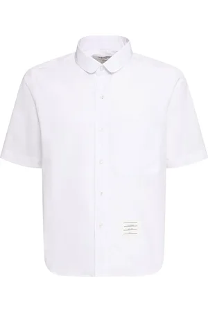 Thom Browne Straight Fit Round Collar Cotton Shirt