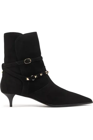 VALENTINO GARAVANI 40mm Rockstud Suede Ankle Boots