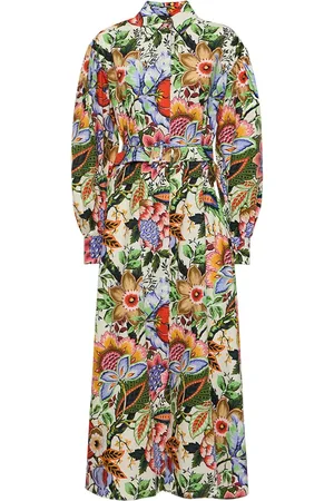 Etro Printed Cotton Belted Midi Shirt Dress