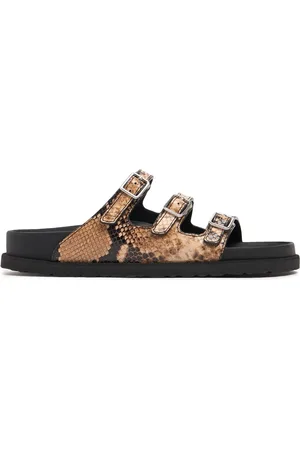 Birkenstock Florida Python Print Leather Sandals