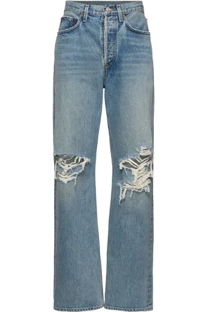 AGOLDE Kelly Distressed Denim Straight Jeans