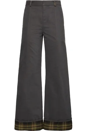 Burberry Nylon & Cotton Wide Leg Pants