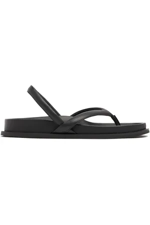St Agni 20mm Leather Slingback Thong Sandals