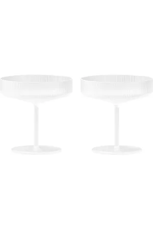 Ferm Living Set Of 2 Ripple Champagne Coupes