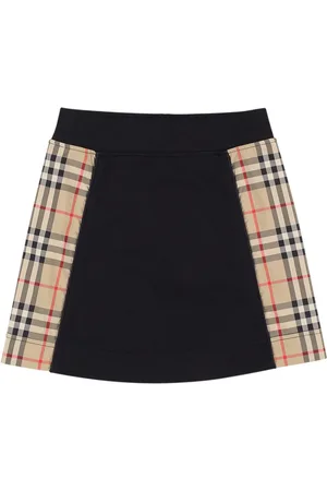 Burberry Cotton Skirt W/ Check Bands