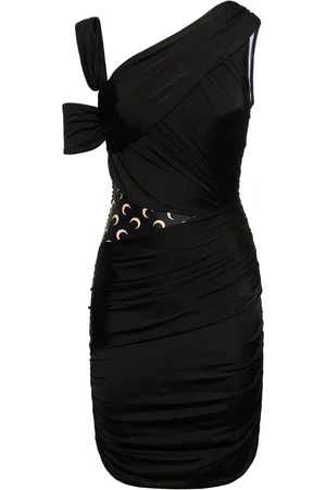 Marine Serre Draped Viscose Jersey Mini Dress