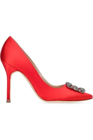 Manolo Blahnik 105mm Hangisi Satin Pumps