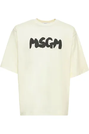 Msgm Logo Print Cotton Jersey T-shirt