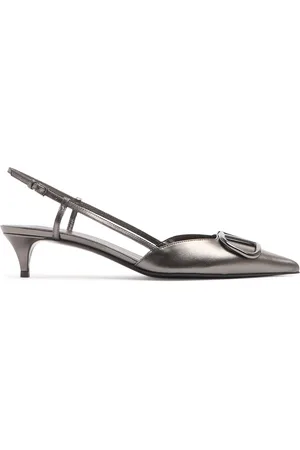 VALENTINO GARAVANI 40mm Vlogo Signature Leather Slingbacks