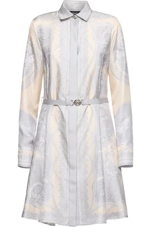 VERSACE Foulard Print Silk Twill Mini Dress