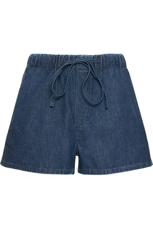 VALENTINO V Logo Denim Chambray Mini Shorts