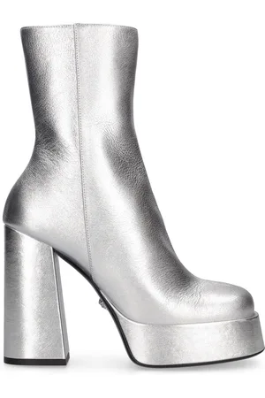 VERSACE 120mm Metallic Leather Boots