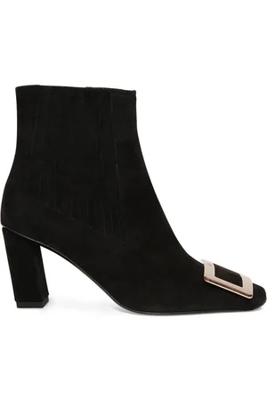 Roger Vivier 75mm Belle Vivier Suede Ankle Boots