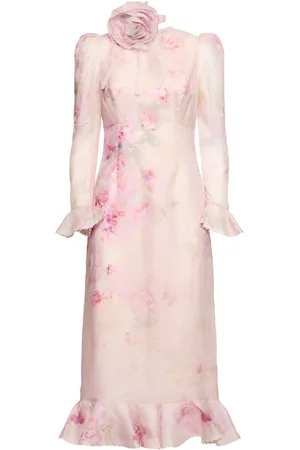 ZIMMERMANN Crush Linen & Silk Midi Dress