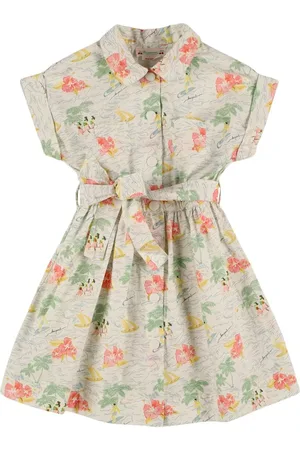 BONPOINT Printed Cotton Dress W/belt