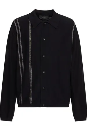 COMMAS Striped Knit Collared Cardigan
