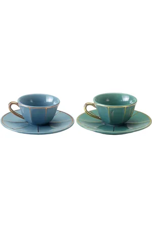 BITOSSI Set Of 4 Tea Cups & Saucers