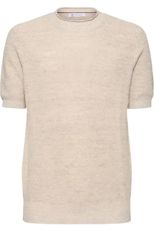 Brunello Cucinelli Cotton & Linen Short Sleeve Sweater