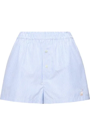 Moschino Striped Poplin Elastic Waist Shorts