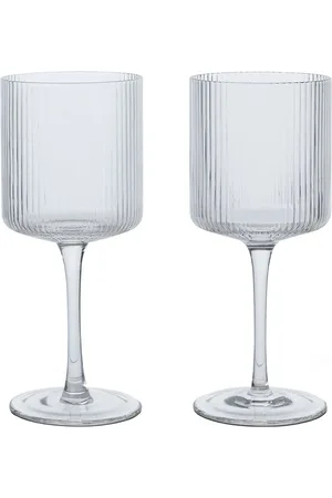 Ferm Living Set Of 2 Ripple White Wine Glasses