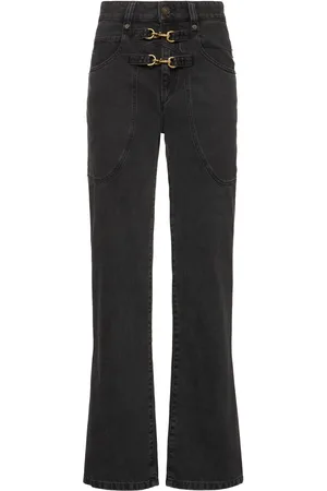 Isabel Marant Brinley Cotton Denim Jeans W/buckles