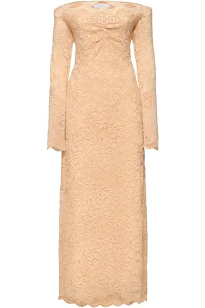 Paco rabanne Sequined Dentelle Brodé Long Dress