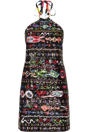 Puccini Georgette Sequin Halter Neck Mini Dress