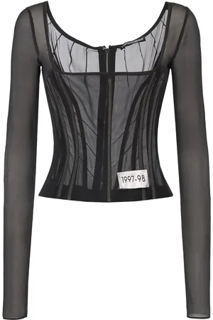 Dolce & Gabbana Sheer Silk Tulle Corset Top