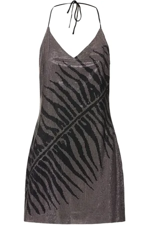 Roberto Cavalli Zebra Studded Georgette Minidress