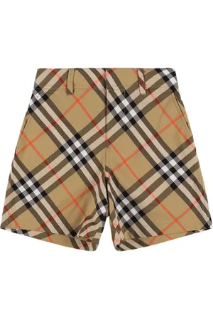 Burberry Check Print Cotton Shorts