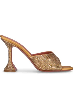 Amina Muaddi Lvr Exclusive Lupita Crystal Satin Mules