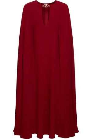 VALENTINO Cady Couture Cape Midi Dress