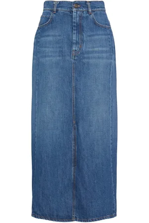 Max Mara Gesso Denim Midi Skirt