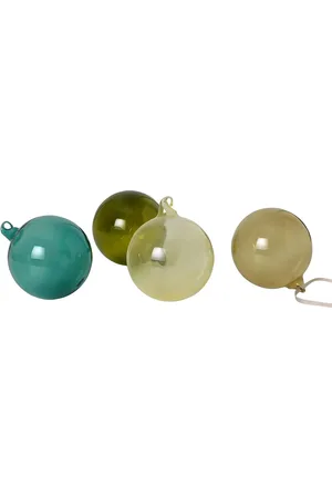 Ferm Living Set Of 4 Mixed Dark Large Glass Baubles