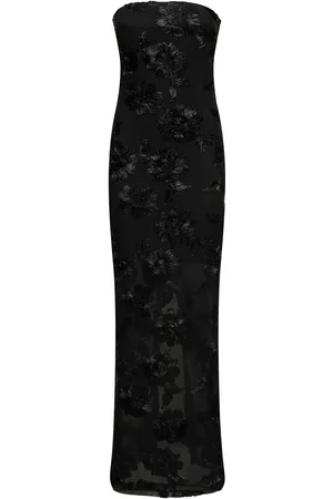 ROTATE Flower Mesh Tube Dress