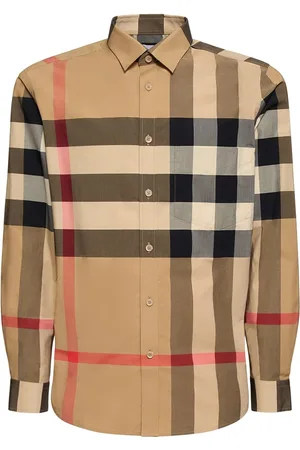 Burberry Somerton Check Print Cotton Poplin Shirt