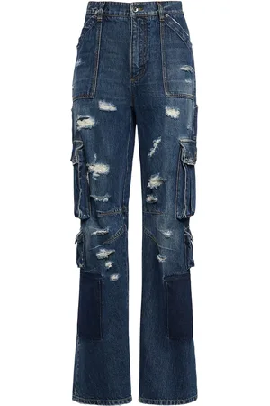 Dolce & Gabbana Distressed Cargo Jeans W/metal Logo